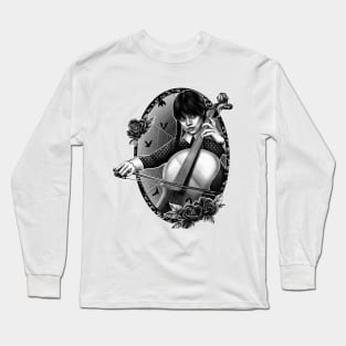 Wednesday Adams playing cello Long Sleeve T-Shirt